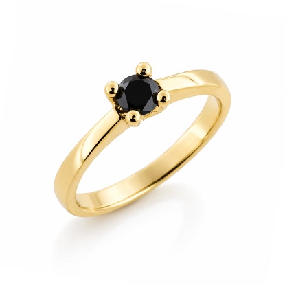 Billede af Lux Ring med sort brill. 0,30 ct. 14 kt.  