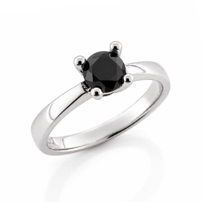Billede af Lux Ring med sort brill. 0,75 ct. 14 kt. hvg. 