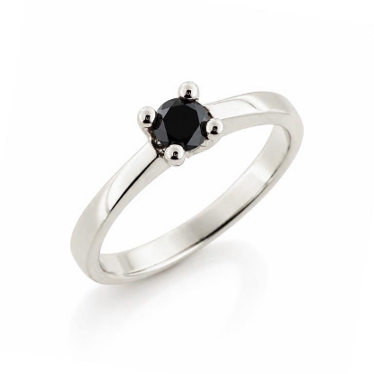 Billede af Lux Ring med sort brill. 0,50 ct. 14 kt. hvg. 