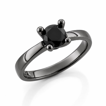 Billede af Lux Ring med sort brill. 1,0 ct. 14 kt. hvg. sort rhodineret