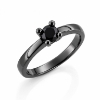 Billede af Lux Ring med sort brill. 0,30 ct. 14 kt. hvg. sort rhodineret