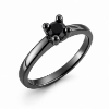 Billede af Lux Ring med sort brill. 0,25 ct. 14 kt. hvg. sort rhodineret