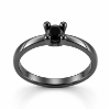 Billede af Lux Ring med sort brill. 0,25 ct. 14 kt. hvg. sort rhodineret