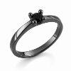 Billede af Lux ring med sort brill. 0,20 ct. Sort rhodineret sølv