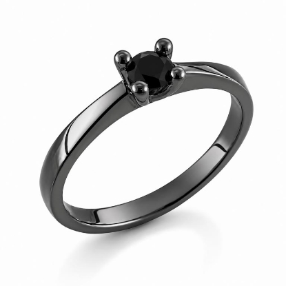 Billede af Lux ring med sort brill. 0,20 ct. Sort rhodineret sølv