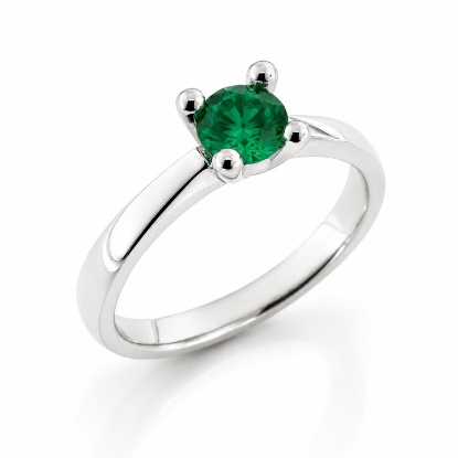 Billede af Lux Ring m. smaragd 0,88 ct. ca. 6,0 mm. 14 kt. hvg.