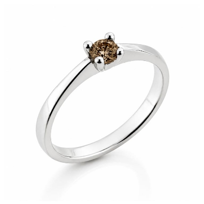Billede af Lux Ring med brill. coffee 0,10 ct. i sølv