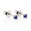 Billede af Lux øreringe m. safir, 4 grab. fatning, 2* 2,5 mm (ca. a 0,06 ct.) 925s