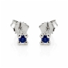 Billede af Lux øreringe m. safir, 4 grab. fatning, 2* 2,5 mm (ca. a 0,06 ct.) 925s