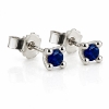 Billede af Lux øreringe m. safir, 4 grab. fatning, 2* 4,0 mm (ca. a 0,20 ct.) 14 kt. hvg.