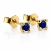 Billede af Lux øreringe m. safir, 4 grab. fatning, 2* 4,5 mm (ca. a 0,25 ct.) 14 kt. 