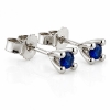 Billede af Lux øreringe m. safir, 4 grab. fatning, 2* 4,5 mm (ca. a 0,25 ct.) 14 kt.  hvg.