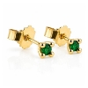 Billede af Lux øreringe m. smaragd, 4 grab. fatning, 2* 2,5 mm (ca. a 0,06 ct.) 14 kt.