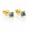 Billede af Lux øreringe m. akvamarin, 4 grab. fatning, 2* 4,0 mm. (ca. a 0,20 ct.) 14 kt. 