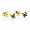 Billede af Lux øreringe m. akvamarin, 4 grab. fatning, 2* 4,0 mm. (ca. a 0,20 ct.) 14 kt. 