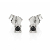 Billede af Lux øreringe m. sorte brill., 2* 0,05 ct., 4 grab. fatning, 14 kt. hvg.