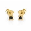 Billede af Lux øreringe m. sorte brill., 2* 0,07 ct., 4 grab. fatning, 14 kt.