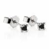 Billede af Lux øreringe m. sorte brill., 2* 0,07 ct., 4 grab. fatning, 14 kt. hvg.