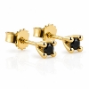 Billede af Lux øreringe m. sorte brill., 2* 0,15 ct., 4 grab. fatning, 14 kt.