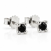 Billede af Lux øreringe m. sorte brill., 2* 0,15 ct., 4 grab. fatning, 14 kt. hvg.