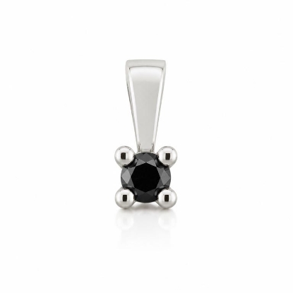 Billede af Lux vedhæng m. sort brill. 0,10 ct. i 14 kt. hvg.