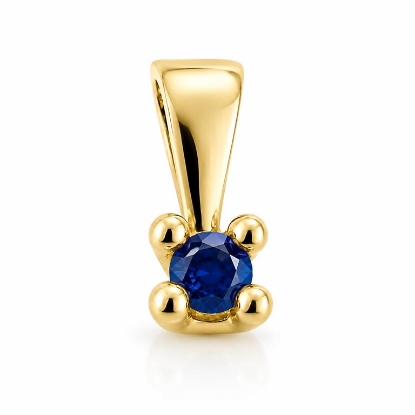 Billede af Lux vedhæng m. safir 2,5 mm. ca. 0,10 ct. 14 kt. 