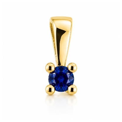 Billede af Lux vedhæng m. safir 3,0 mm. ca. 0,15 ct. 14 kt. 