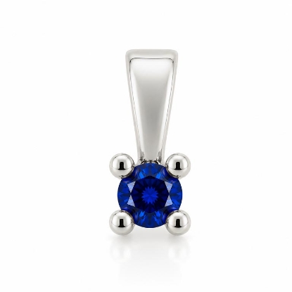 Billede af Lux vedhæng m. safir 3,5 mm. ca. 0,25 ct. 14 kt. hvg.