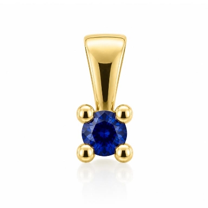 Billede af Lux vedhæng m. safir 4,0 mm. ca. 0,35 ct. 14 kt. 