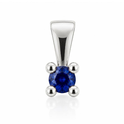 Billede af Lux vedhæng m. safir 4,0 mm. ca. 0,35 ct. 14 kt. hvg. 