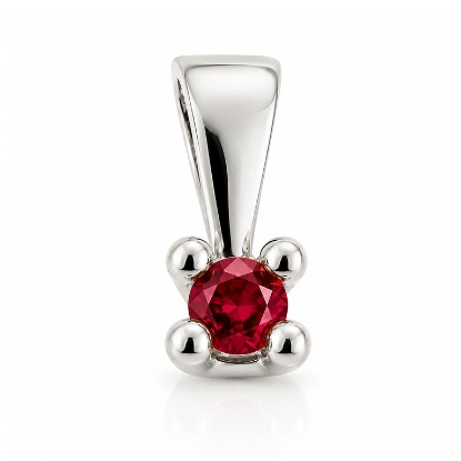 Billede af Lux vedhæng m. rubin 2,5 mm. ca. 0,10 ct. 14 kt.hvg.