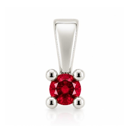 Billede af Lux vedhæng m. rubin 3,5 mm. ca. 0,25 ct. 14 kt. hvg.