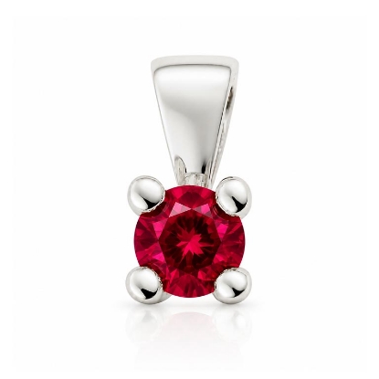 Billede af Lux vedhæng m. rubin 5,0 mm. ca. 0,68 ct. 14 kt. hvg. 