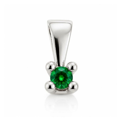 Billede af Lux vedhæng m. smaragd 2,5 mm. ca. 0,08 ct. 14 kt. hvg.