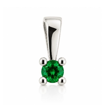 Billede af Lux vedhæng m. smaragd 3,0 mm. ca. 0,12 ct. 14 kt. hvg.