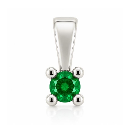 Billede af Lux vedhæng m. smaragd 3,5 mm. ca. 0,20 ct. 14 kt. hvg.
