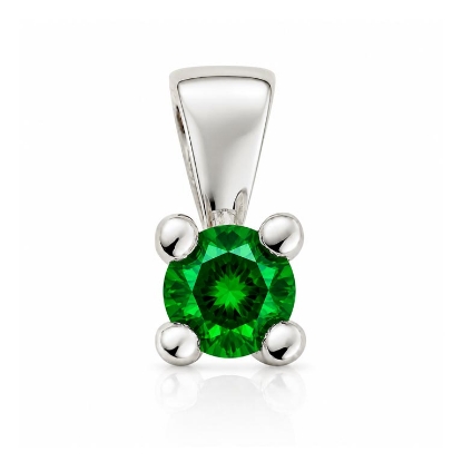 Billede af Lux vedhæng m. smaragd 5,0 mm. ca. 0,50 ct. 14 kt. hvg.
