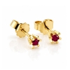 Billede af "Dreamy Ruby" øreringe m. rubin 2*3,0 mm (ca a 0,10 ct) i 14 kt