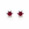 Billede af "Dreamy Ruby" øreringe m. rubin 2*3,0 mm (ca a 0,10 ct) i 14 kt hvg