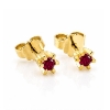 Billede af "Dreamy Ruby" øreringe m. rubin 2*3,5 mm (ca a 0,15 ct) i 14 kt