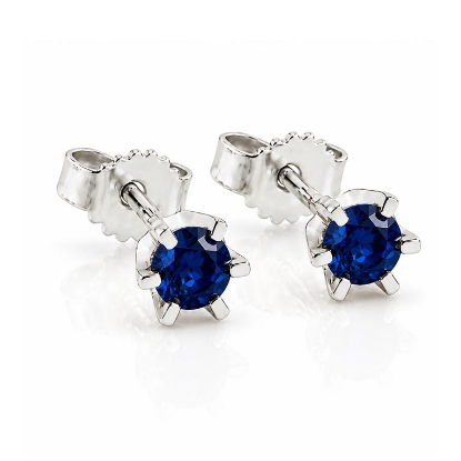 Billede af "Dreamy Sapphire" øreringe m. safir 2*4,5 mm (ca a 0,25 ct) i 14 kt hvg