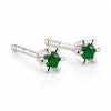 Billede af "Dreamy Emerald" øreringe m. smaragd 2*2,5 mm. i 14 kt. hvg.