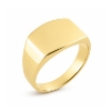 Billede af Ring massiv lukket bund, rek. plade 14*11,3 mm. 925s. forgyldt (forgyldning vil blive slidt af ved brug !)