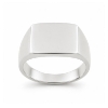 Billede af Ring massiv lukket bund, rek. plade 14 kt. hvg.