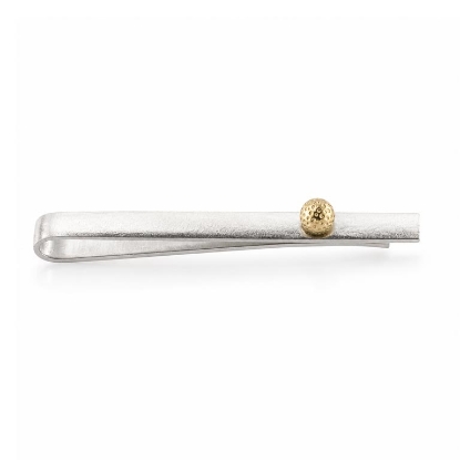 Billede af Slipsenål med 5 mm. 14 kt. golfkugle, slipsenål hvælvet, bredde 5 mm. længde 59 mm. 925s.