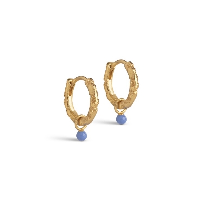 Billede af ENAMEL Copenhagen Belle Cornflower hoops forgyldt messing (13mm)