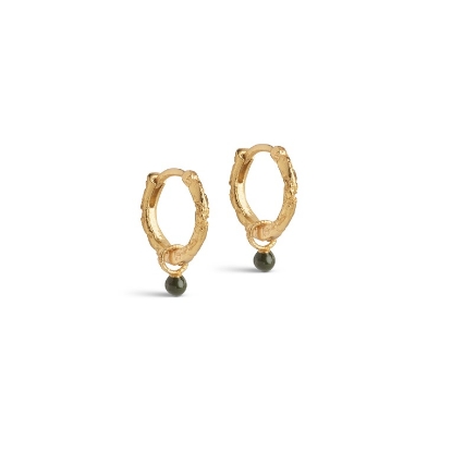 Billede af ENAMEL Copenhagen Belle Khaki hoops forgyldt messing (13mm)