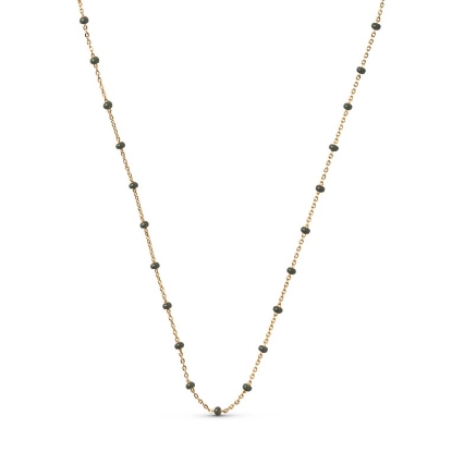 Billede af ENAMEL Copenhagen Lola Khaki halskæde forgyldt messing m. emalje (38 + 4cm)