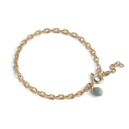 Billede af ENAMEL Copenhagen Significant Sage armbånd forgyldt messing (15+4cm)