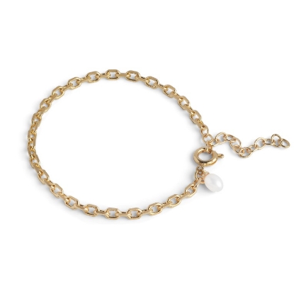 Billede af ENAMEL Copenhagen Significant Pearl armbånd forgyldt messing (15+4cm)